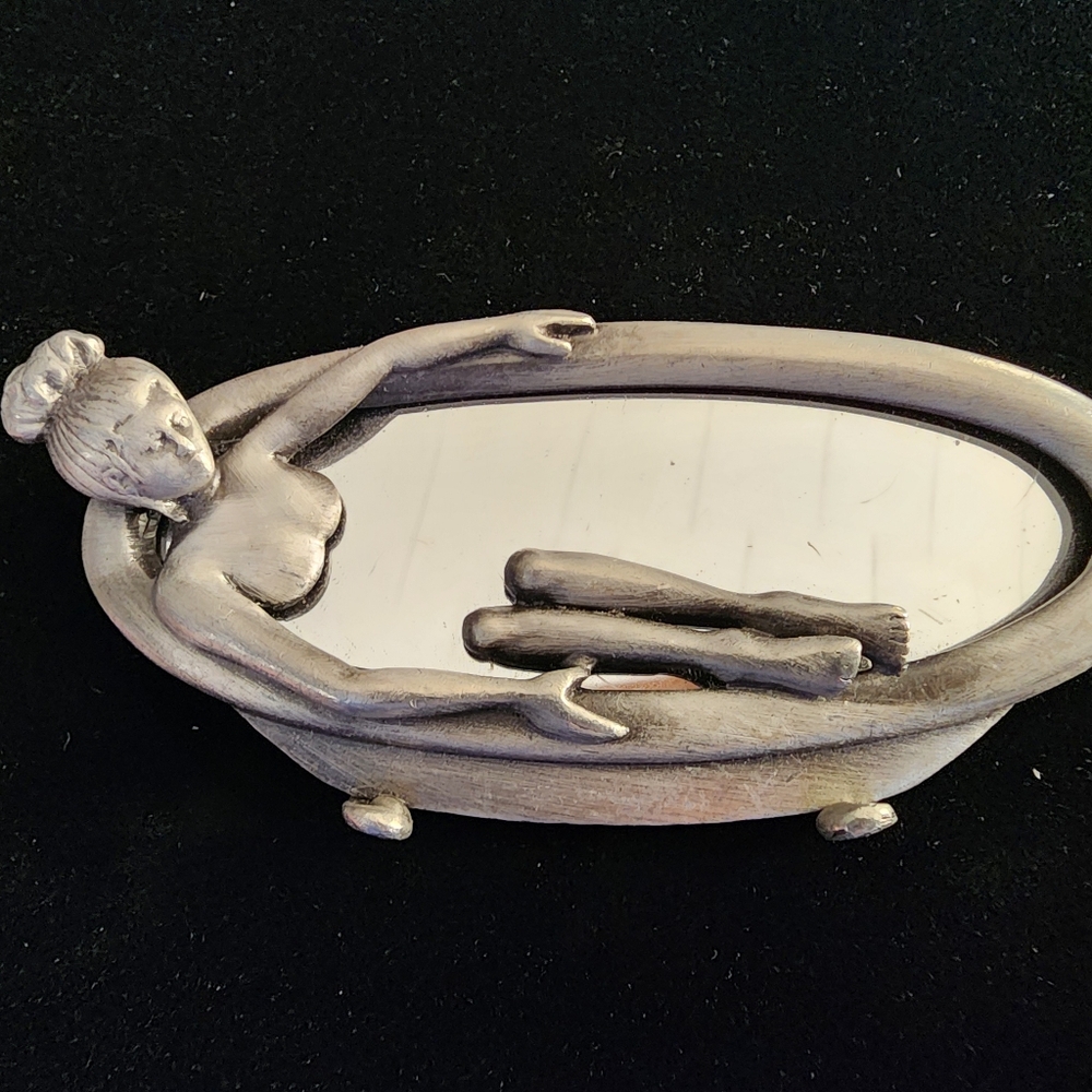 AJC Pewter Tone Woman In Bath Brooch